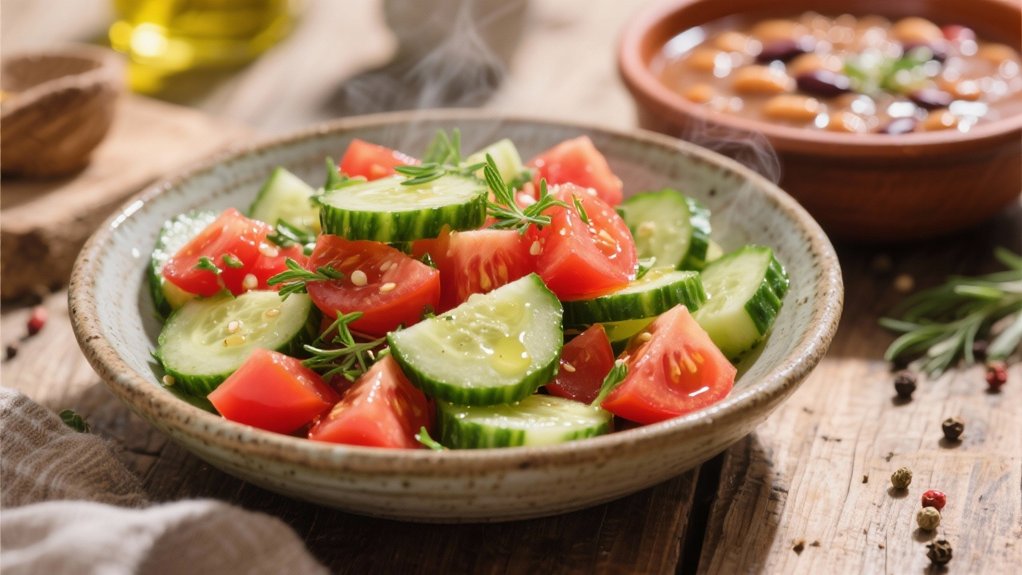refreshing salad complements soup