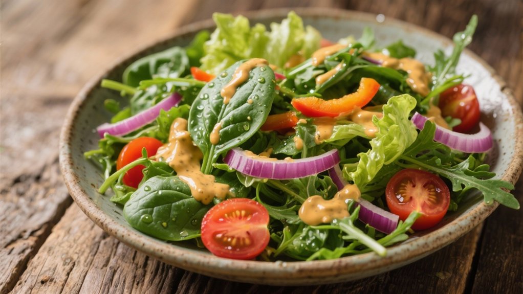 refreshing salad with dressing