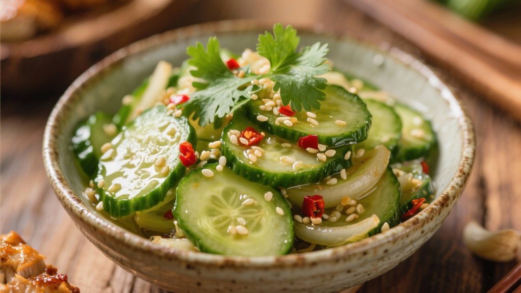 refreshing tangy cucumber salad