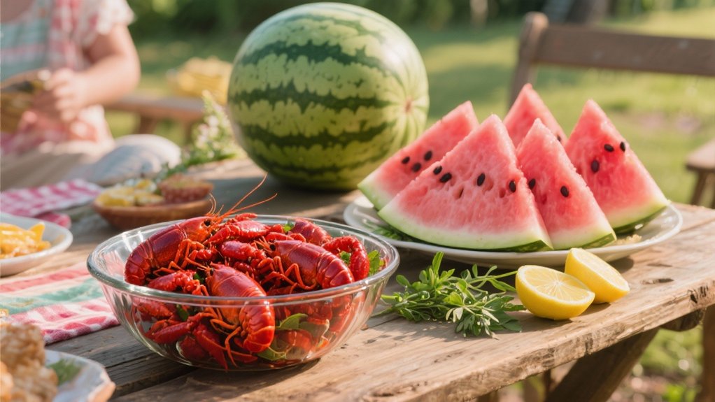 refreshing watermelon for crawfish