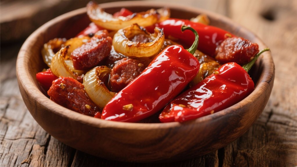 roast peppers and onions