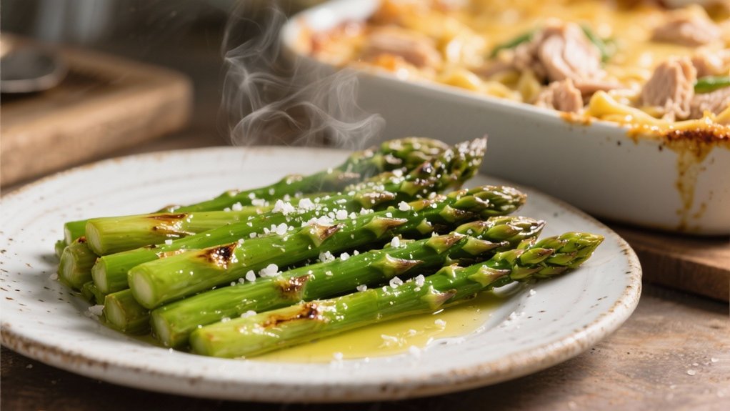 roasted asparagus complements casserole