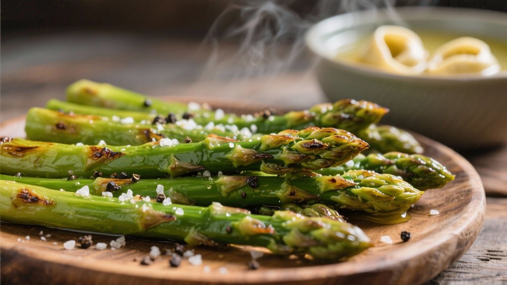roasted asparagus complements soup