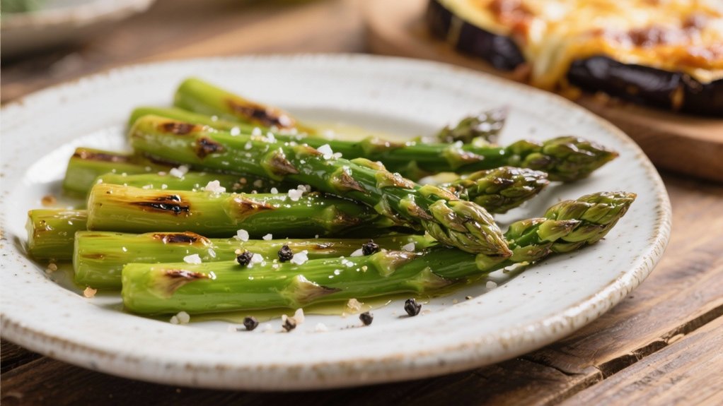 roasted asparagus enhances eggplant
