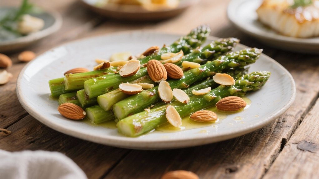 roasted asparagus with almonds