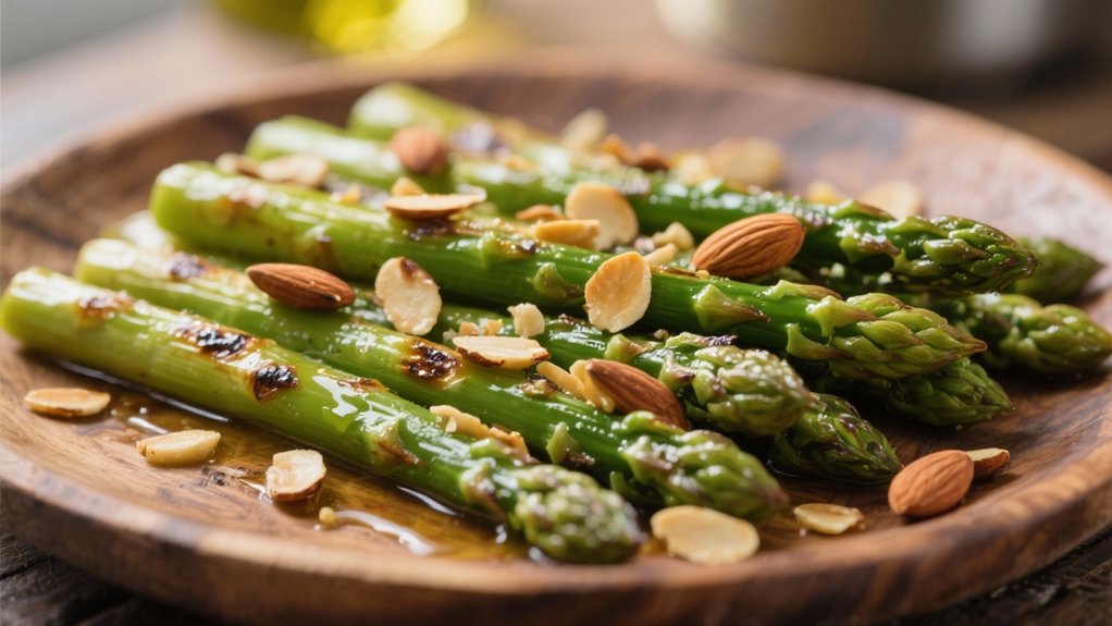 roasted asparagus with almonds