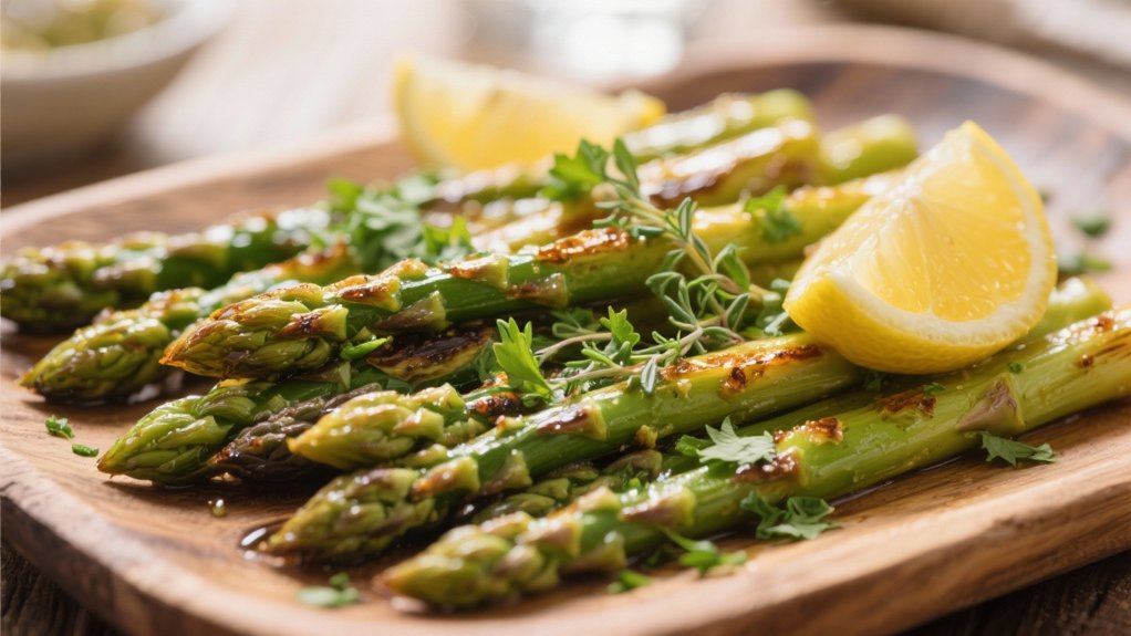 roasted asparagus with lemon herbs