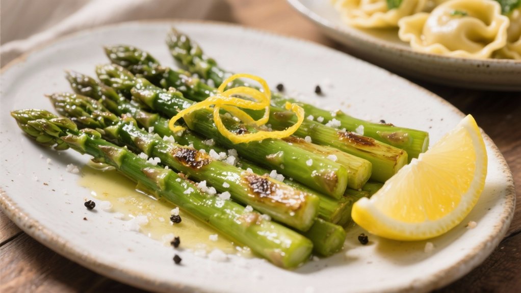 roasted asparagus with lemon