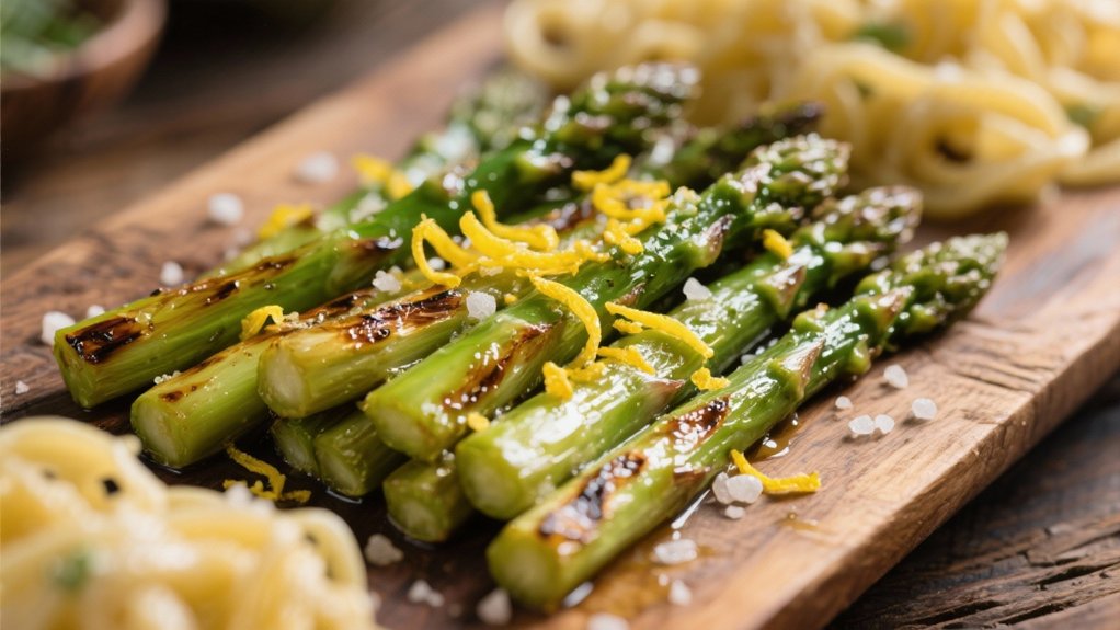 roasted asparagus with lemon zest