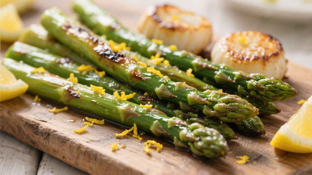 roasted asparagus with lemon zest