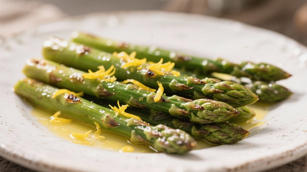 roasted asparagus with lemon zest