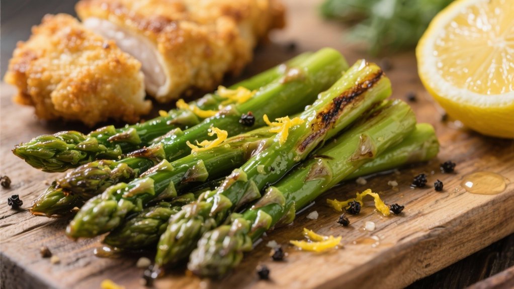 roasted asparagus with lemon zest