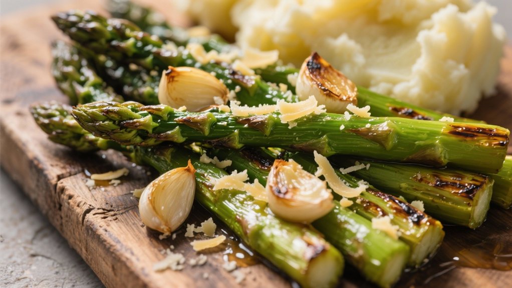 roasted asparagus with parmesan