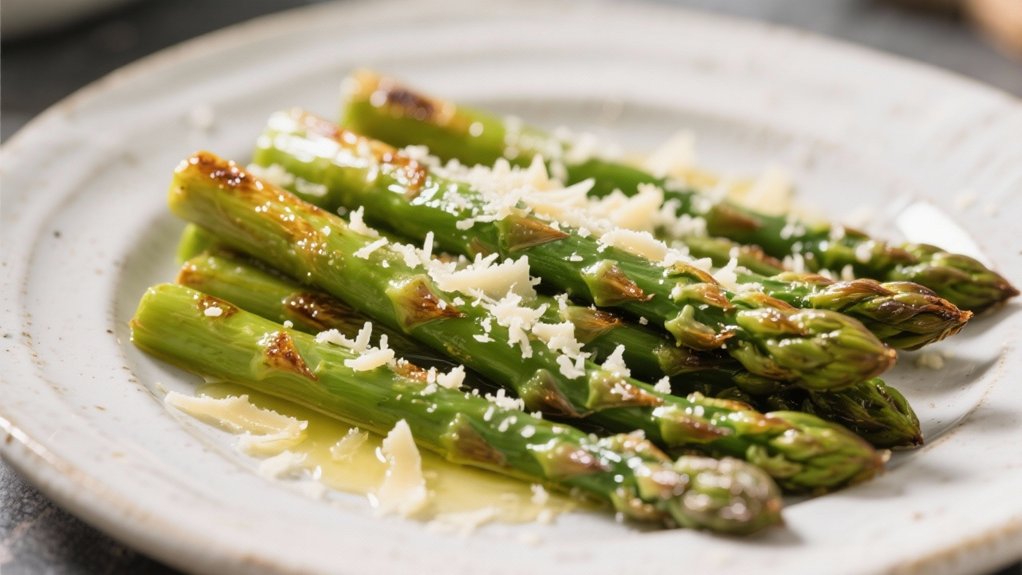 roasted asparagus with parmesan