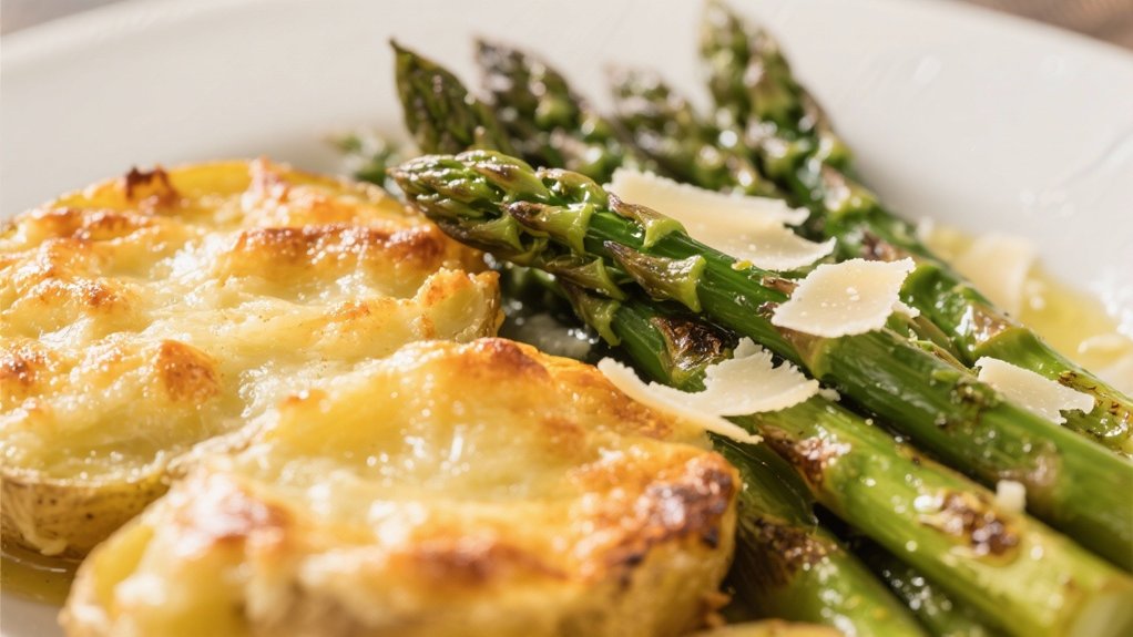 roasted asparagus with parmesan
