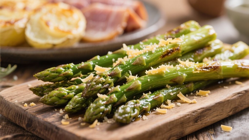 roasted asparagus with parmesan