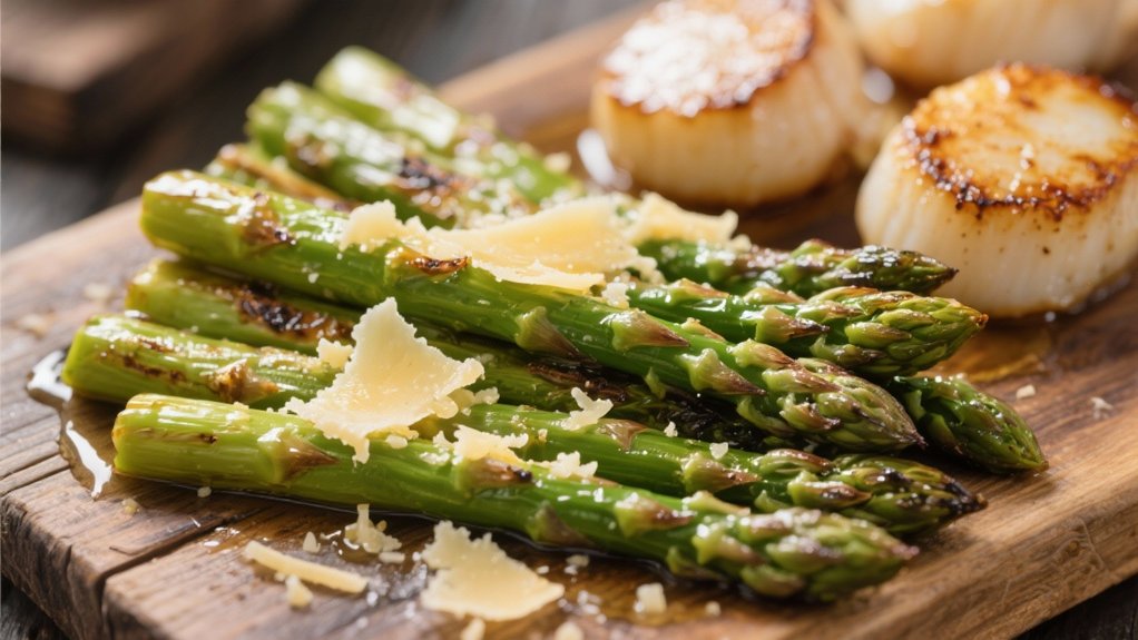 roasted asparagus with parmesan