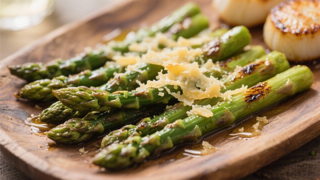 roasted asparagus with parmesan
