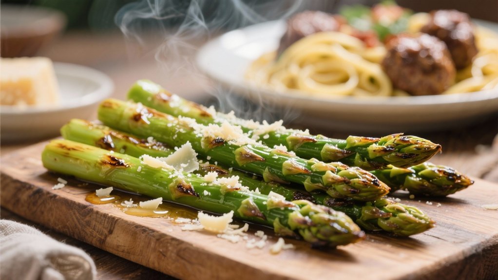roasted asparagus with parmesan