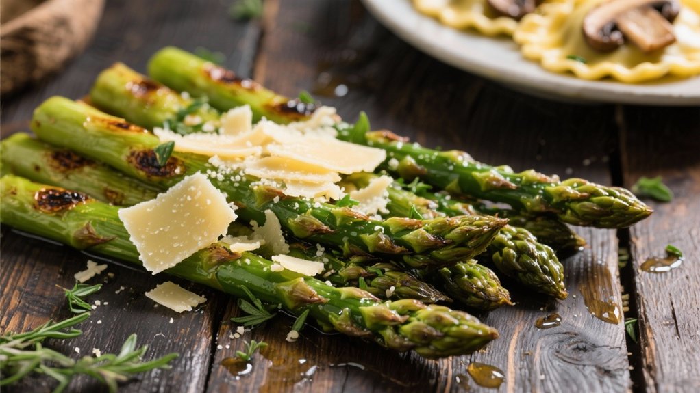 roasted asparagus with parmesan