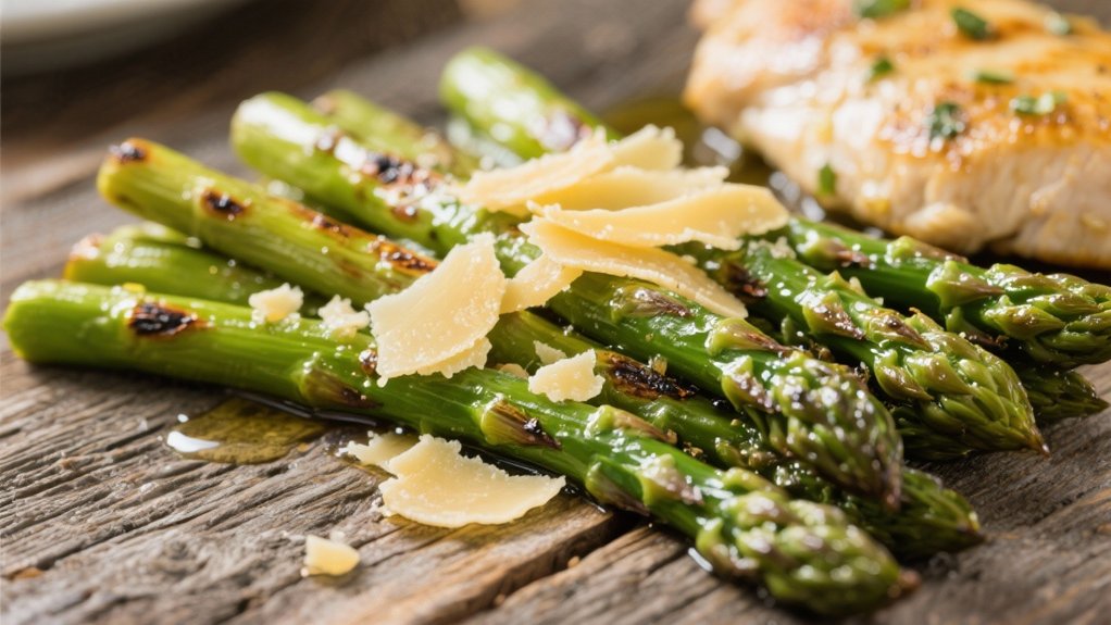 roasted asparagus with parmesan