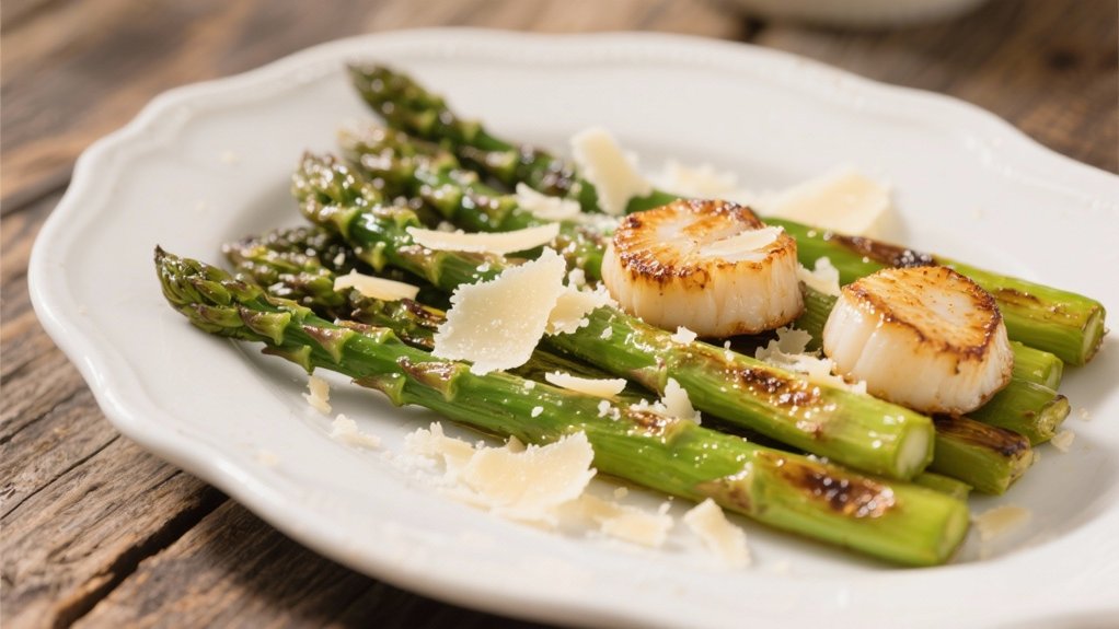 roasted asparagus with parmesan