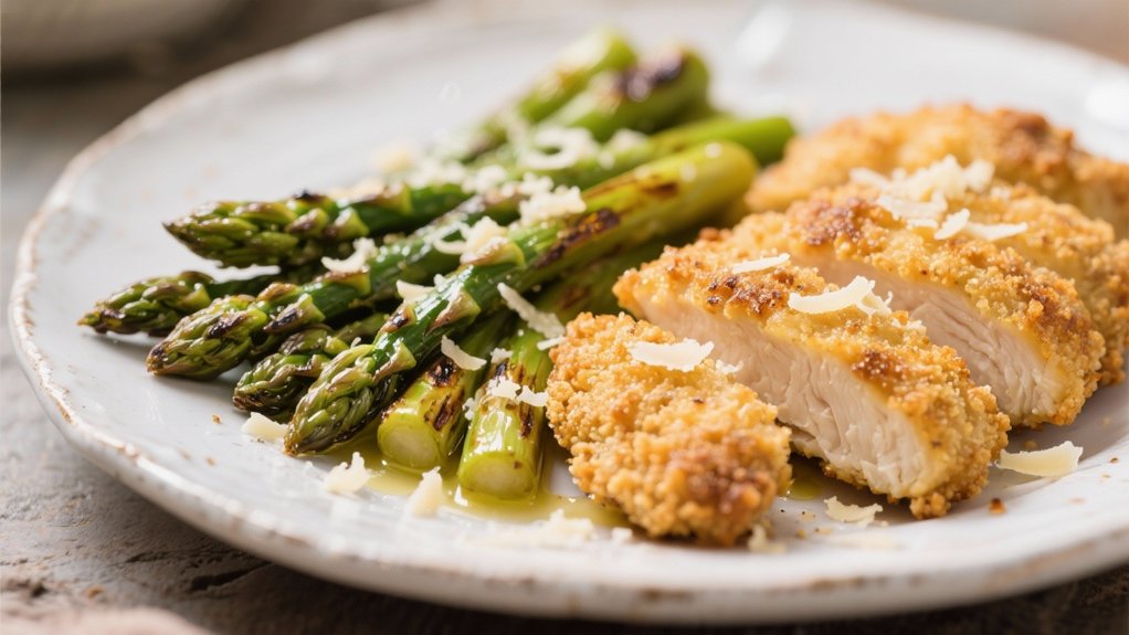 roasted asparagus with parmesan