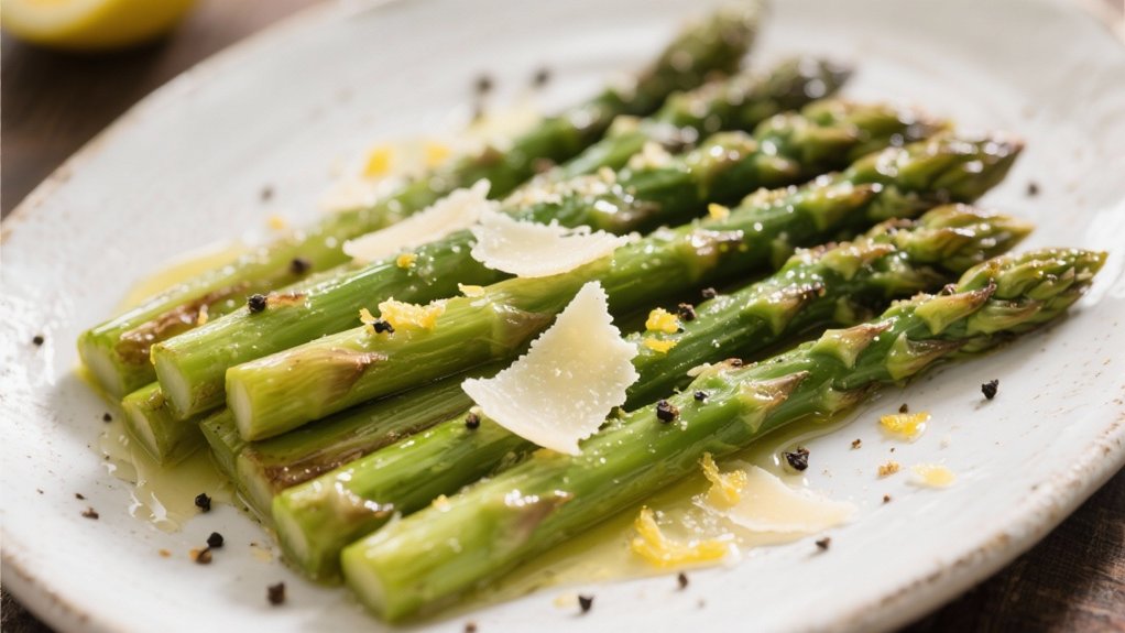 roasted asparagus with parmesan