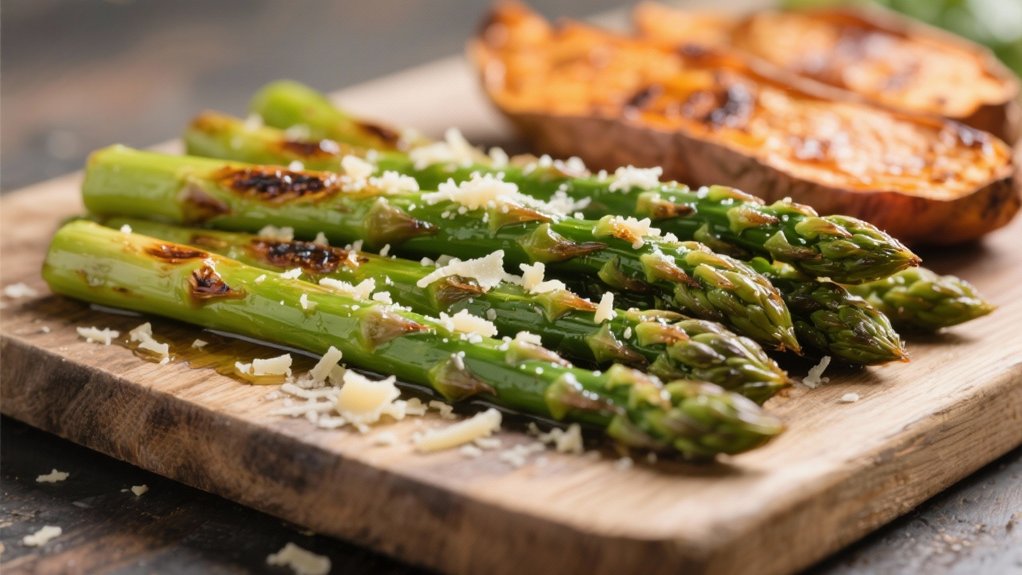 roasted asparagus with parmesan