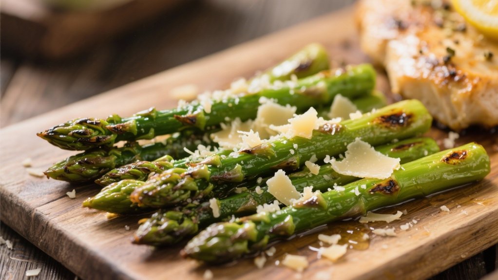 roasted asparagus with parmesan