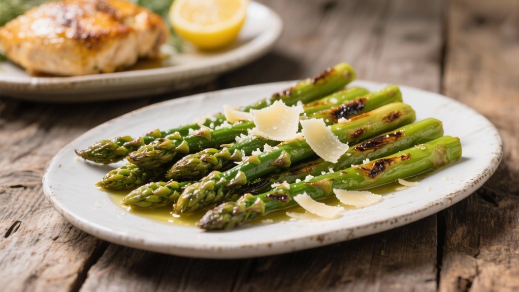 roasted asparagus with parmesan