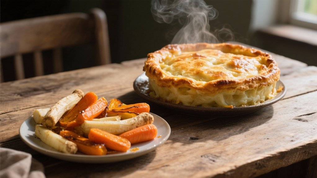 roasted carrots parsnips complement cottage pie