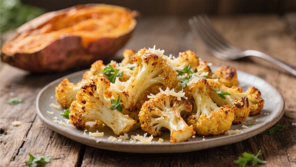 roasted cauliflower with parmesan