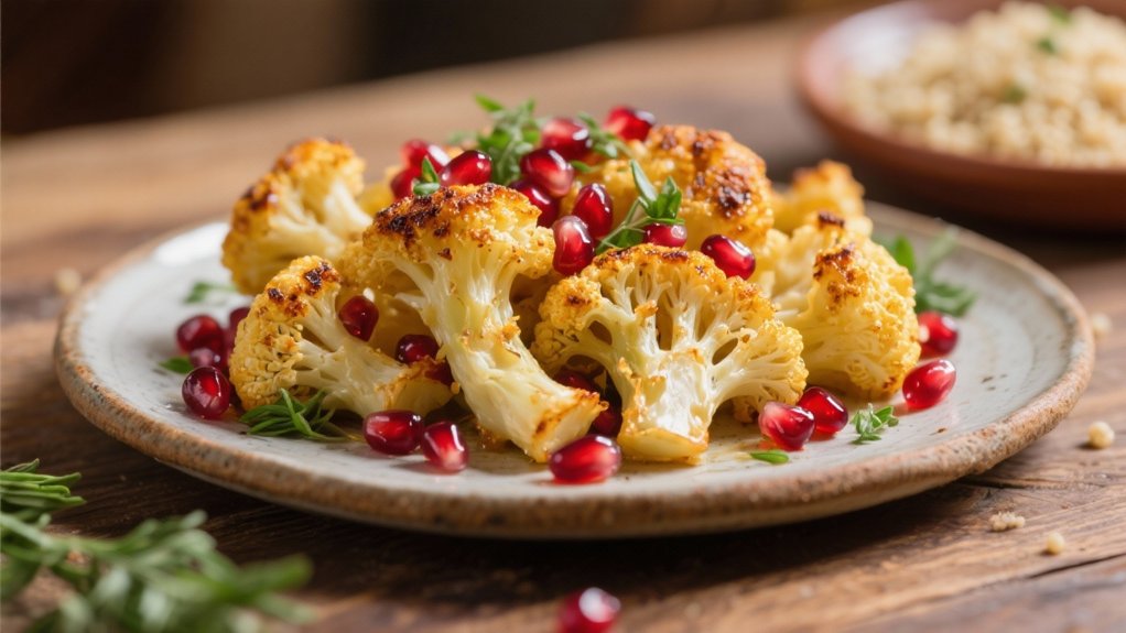 roasted cauliflower with pomegranate