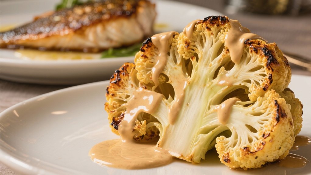 roasted cauliflower with tahini