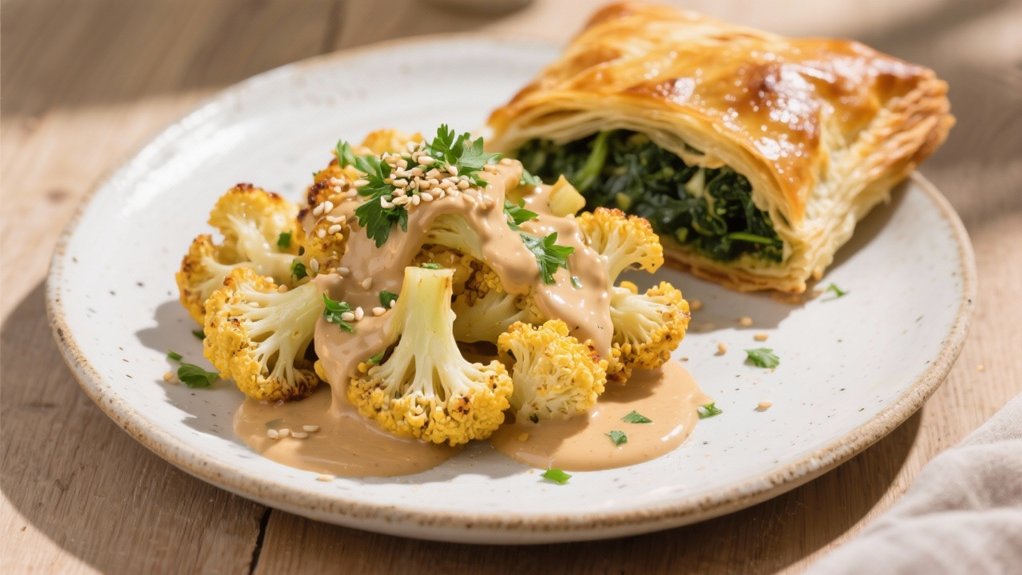 roasted cauliflower with tahini