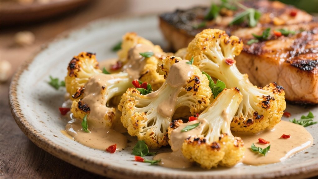 roasted cauliflower with tahini