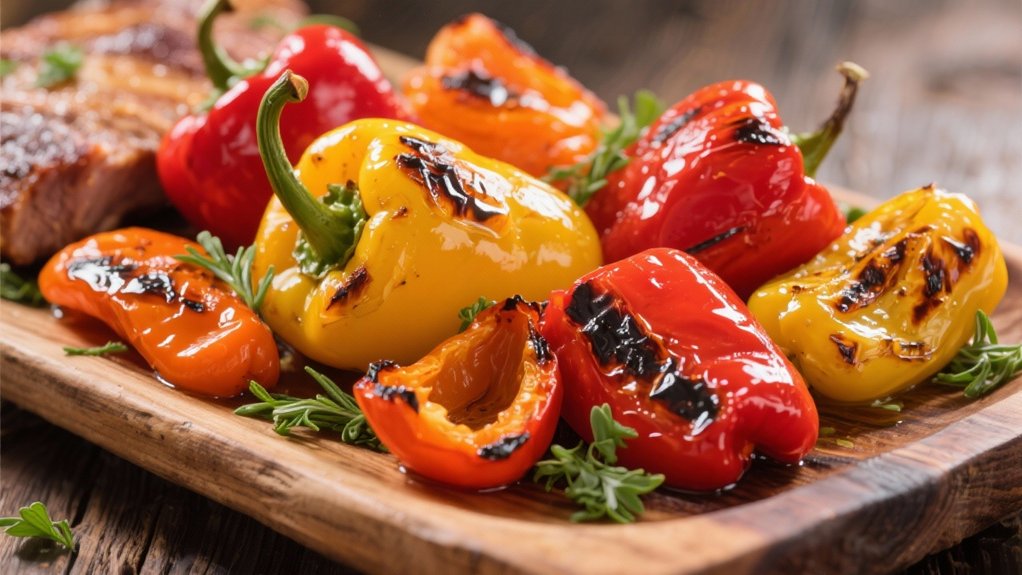 roasted colorful bell peppers