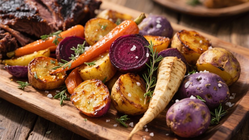 roasted colorful root vegetables