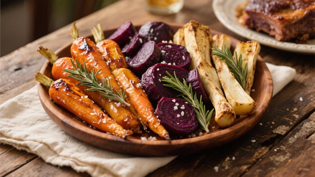 roasted colorful root vegetables