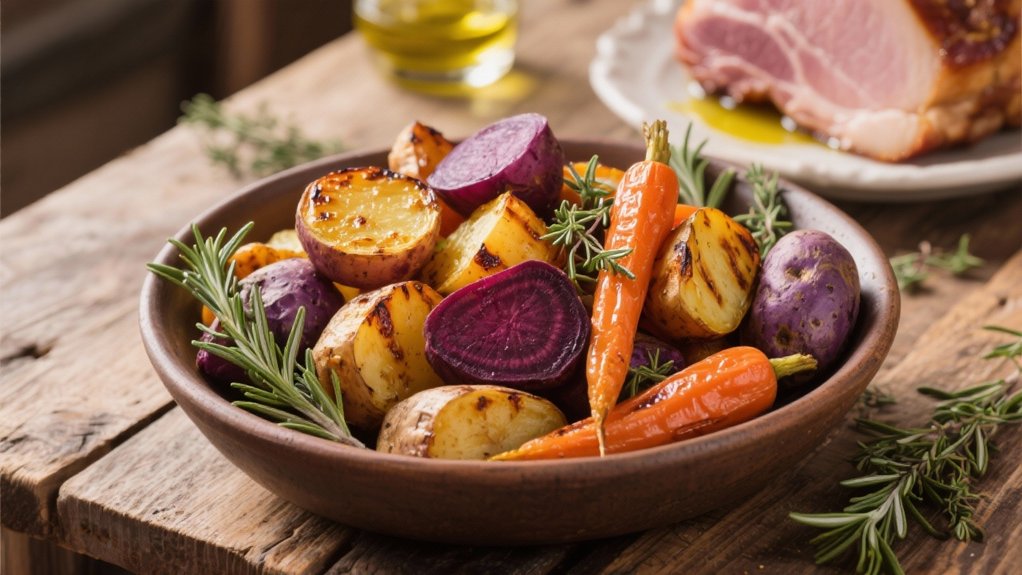 roasted colorful root vegetables