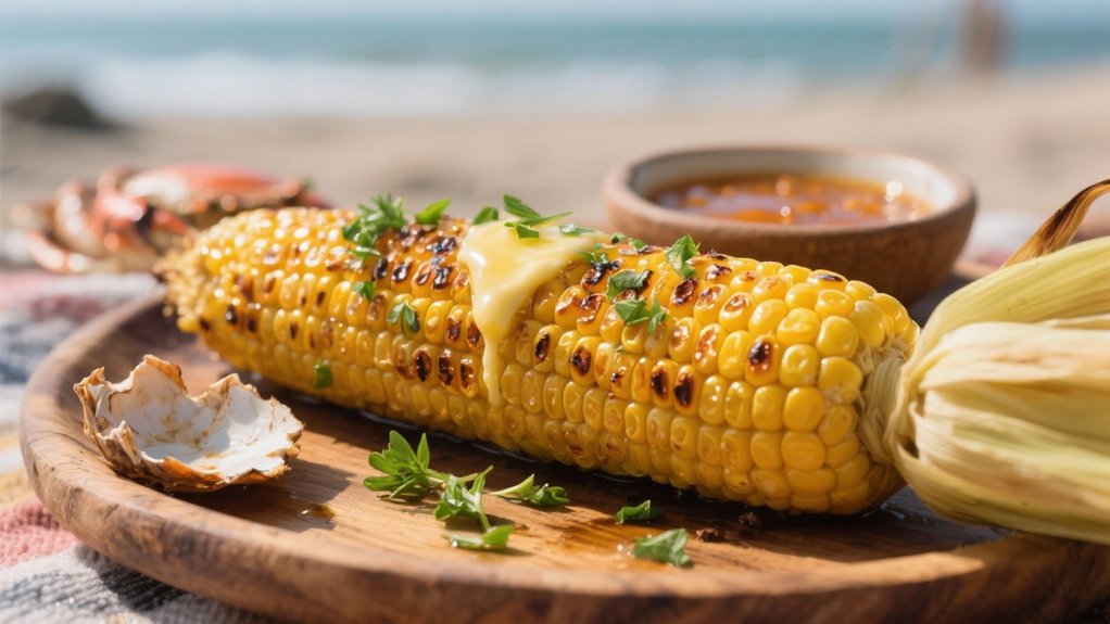roasted corn enhances crab