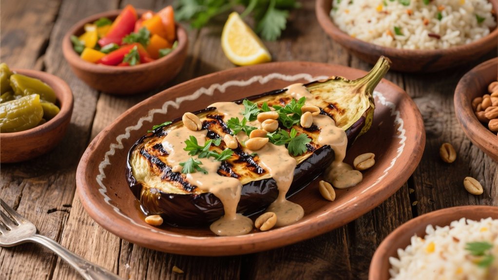 roasted eggplant with tahini