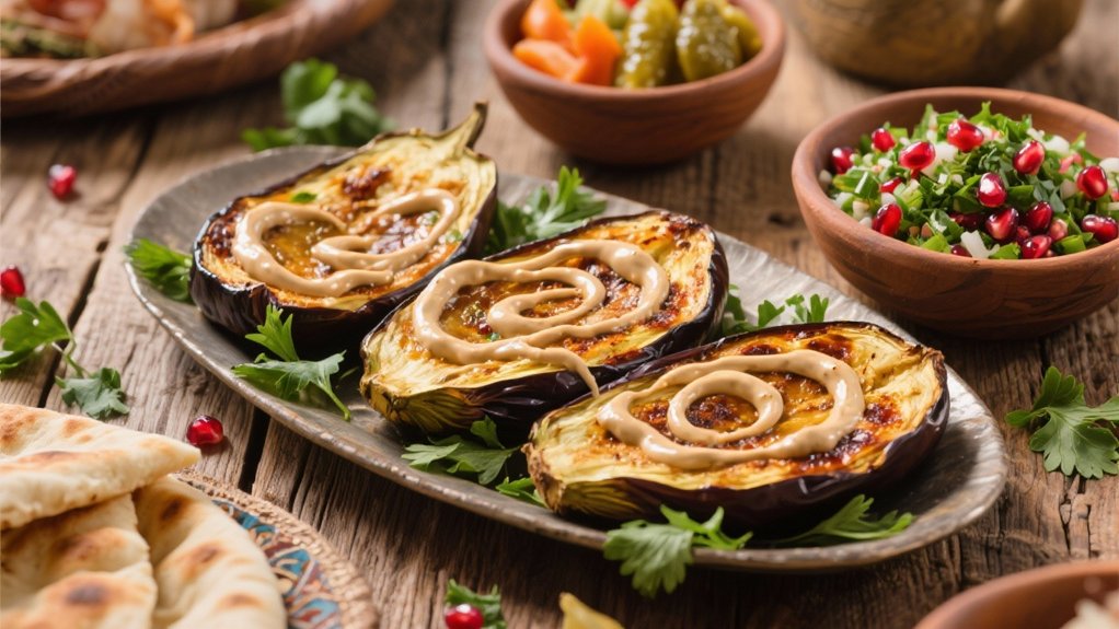 roasted eggplant with tahini
