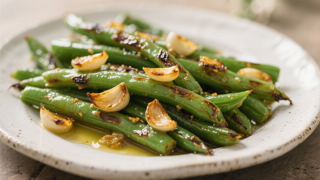 roasted garlic green beans