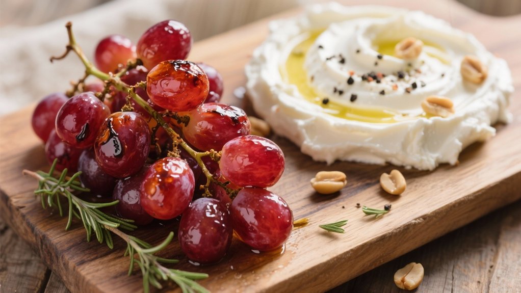 roasted grapes with feta
