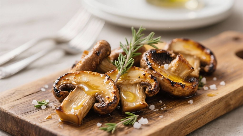roasted mushrooms enhance salmon