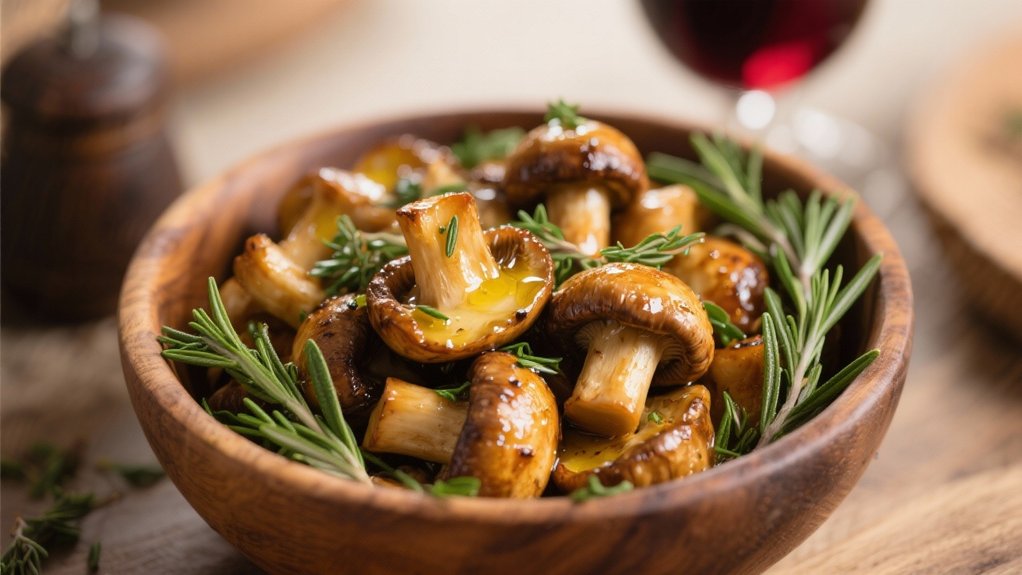 roasted mushrooms enhance wine