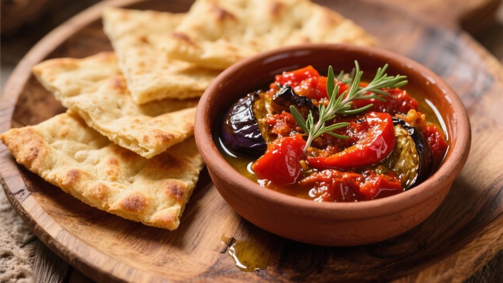 roasted peppers and eggplant