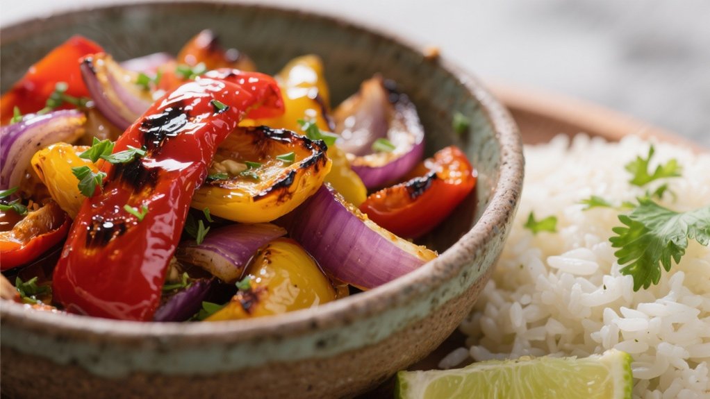 roasted peppers and onions